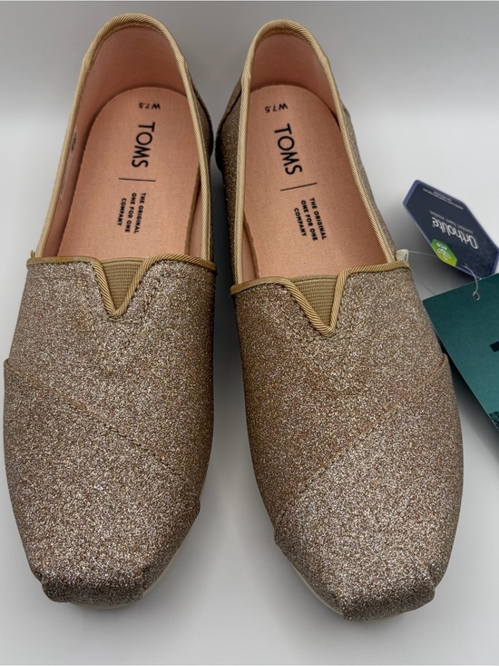 Toms Shoes - TOMS Women’s Glitter Slip-Ons in Gold NEW! Sz 7.5